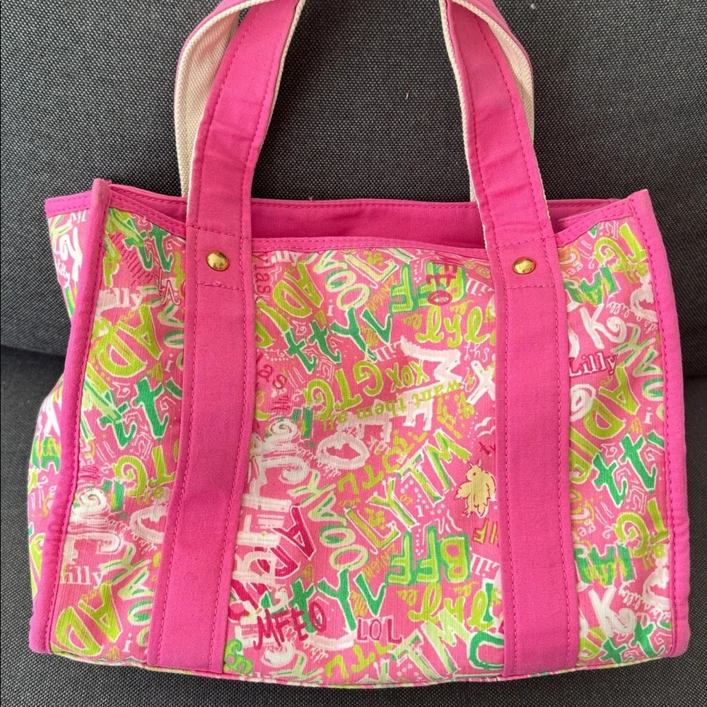 NWOT Lilly Pulitzer Originals All Over Print Small Canvas Bag Girly Preppy - Picture 4 of 9
